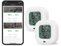 KOFIHETY Higrómetro Termómetro Bluetooth 2 Unidades, Sensor De Humidade E Temperatura Com Exportação De Dados Para Ios Android, Alarme, Para Casa, Estojo De Gu