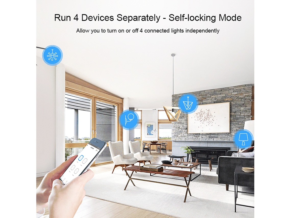 Laxiscreed Interruptor Inteligente Sonoff 4ch R3 Com 4 Canais E Controle Wifi