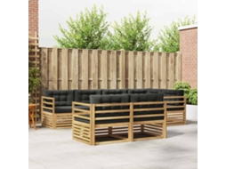 Vidaxl Conjunto De Sofás Para Exterior 7 Unid. Branco E Antracite