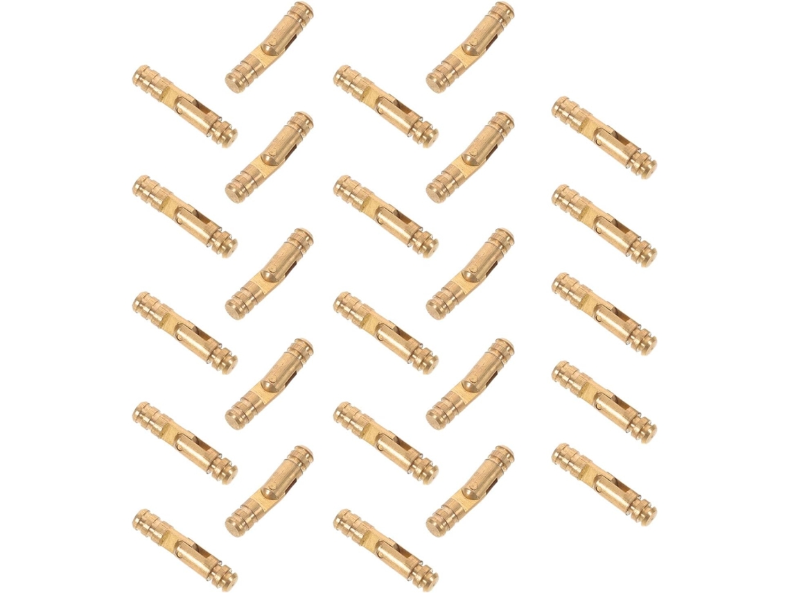 25 Dobradiças Ocultas De Latão 4x20mm Para Pequenas Caixas Joias – Porta Armário Invisível E Discreta