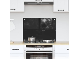 Vidaxl Painel De Cozinha Preto 70 X 50 Cm Vidro Temperado