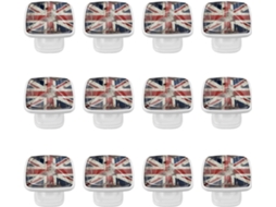 Puxadores Quadrados Para Armários De Cozinha, Puxadores Para Armários E Gavetas, 12 Peças, Bandeira Britânica Retrô Com