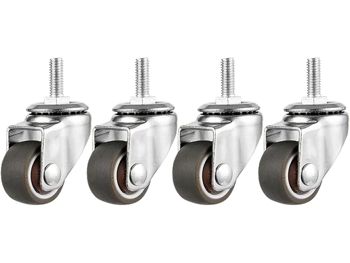 Enciosos, Para Carrinhos, Bancadas De Trabalho E Móve, 15 Mm, 4 Unidades, 4 Rodízios, Borracha, (universal)