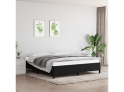 Vidaxl Estrutura De Cama Sem Colchão 180x200 Cm Tecido Preto