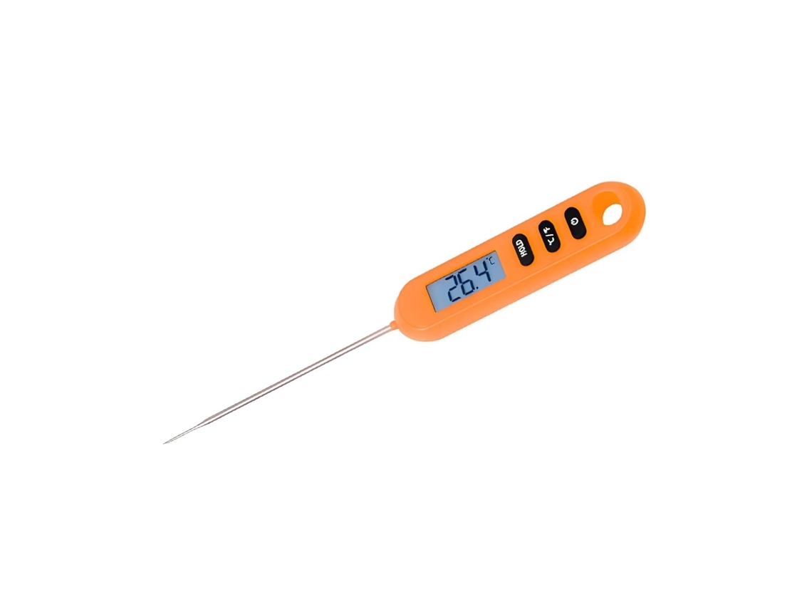 Termómetro De Cozinha Digital Com Sonda Para Alimentos, Laranja Elysve