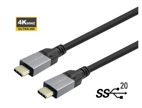 Cabo Usb VIVOLINK Usb 3.2 Gen 2 3.1 Gen 2Tipo C 1M - Preto