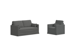 Maison Exclusive - Conjunto De Sofás 2 Unid. Cinza Escuro Tecido