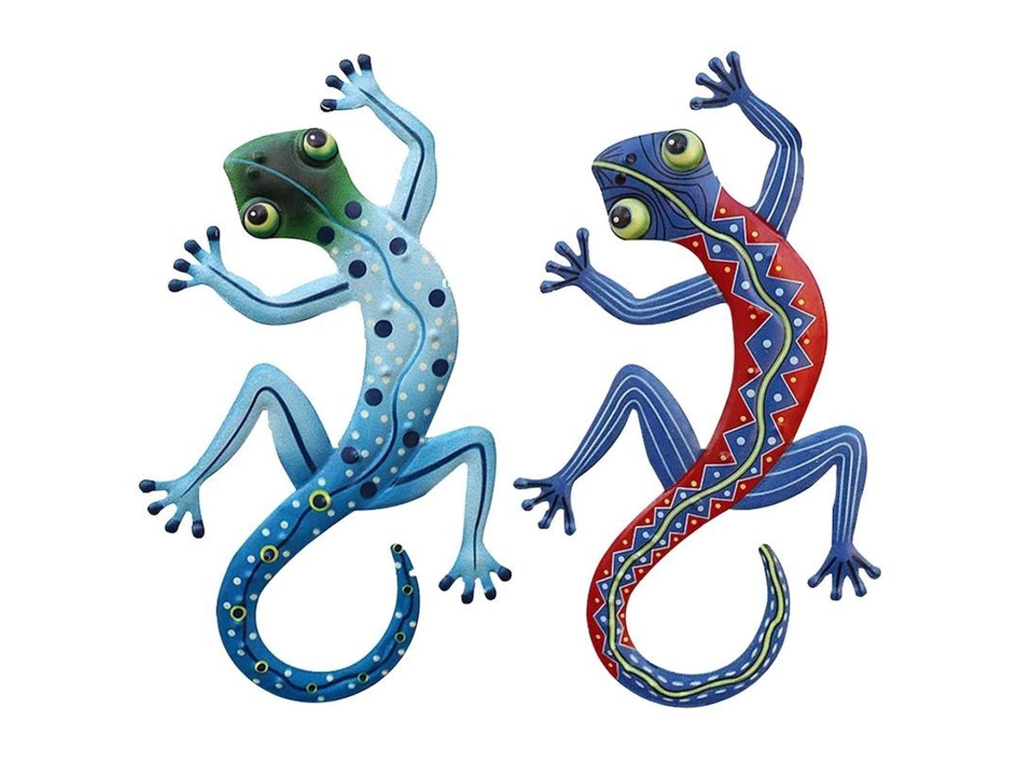 Escultura De Gecko De Metal Handmade Para Jardín Patio Decoración De Pared Exterior Interior