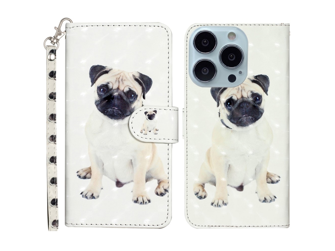 Capa Em Couro Pu Com Suporte Para Apple Iphone 16 Pro Max - Cão