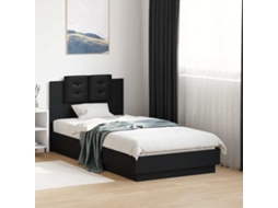 Vidaxl Estrutura De Cama Com Cabeceira E Luzes Led 75x190 Cm Preto