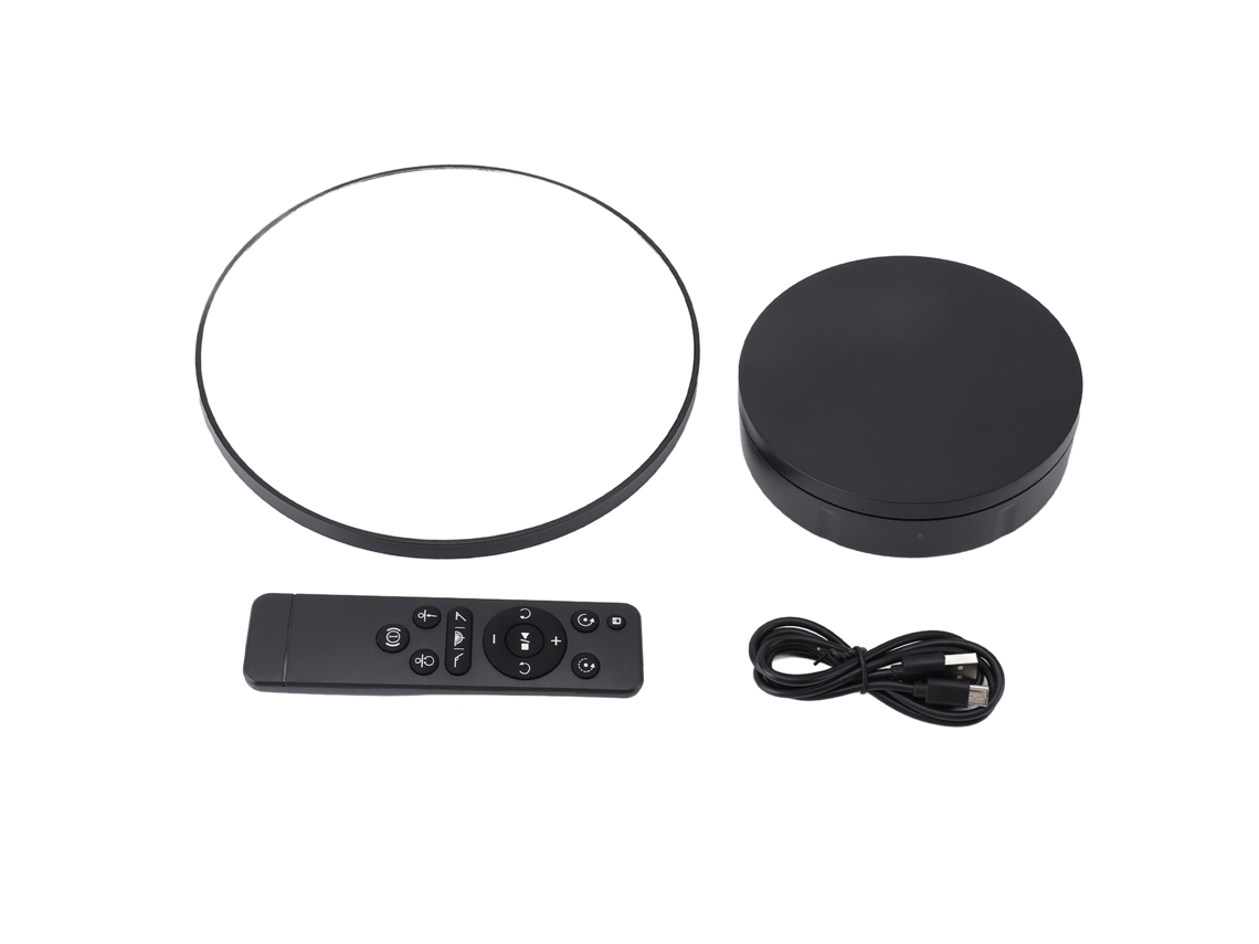 Base Giratória Motorizada 22cm 10kg com Controle Remoto para Produtos e Fotografia | S/MARCA