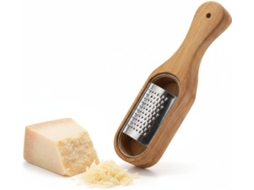 Ralador De Queijo Em Aço Inoxidável Com Recipiente Madeira, Ralador De Madeira Acácia E Cítricos