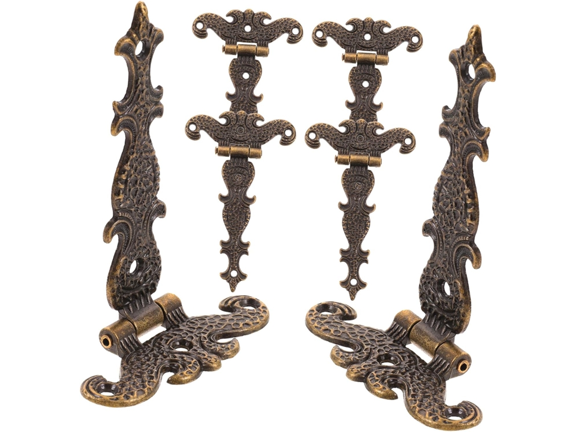 Conjunto De 6 Dobradiças Vintage Em Liga Zinco Para Caixas Madeira,