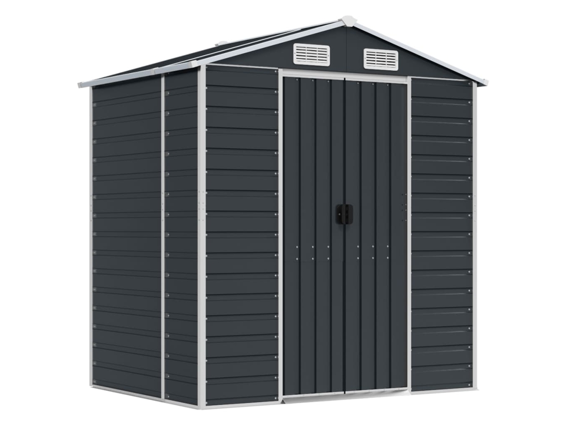Abrigo De Jardim Vidaxl Antracite Aço ( 191x130x198 Cm)