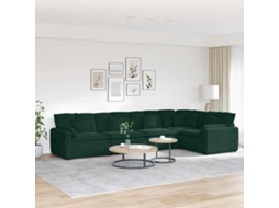 Vidaxl Sofá Modular Com Almofadas Veludo Verde-escuro