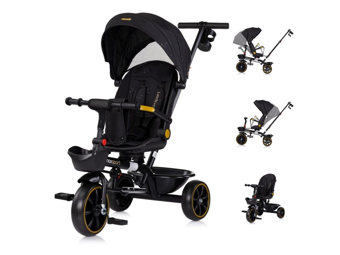 Triciclo Com Capota E Pega Para Os Pais Max Sport De Chipolino - Blackberry