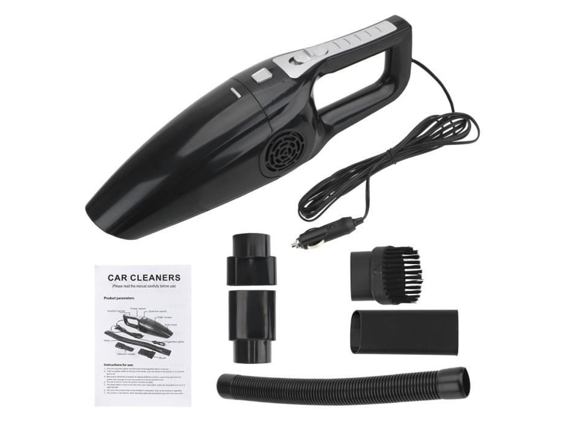 Preto Mini Aspirador de Pó para Carro de Dupla Utilização 12V 120W Alta Sucção Portátil