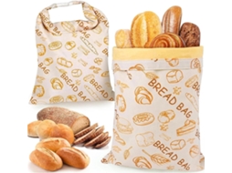 Conjunto De 2 Sacos Reutilizáveis Para Conservar Pão Caseiro, Em Cera De Abelha, 30 × 43 Cm, Com Armazenamento Respirável E Reutilização Diária