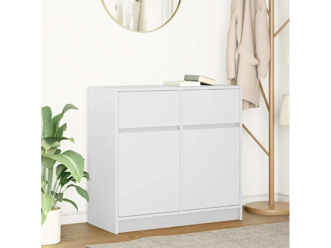 Vidaxl Aparador C/ Gaveta 80x34x76 Cm Derivados De Madeira Branco