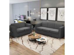Vidaxl Conjunto De Sofás, 2 Pçs, Tecido Cinzento Escuro