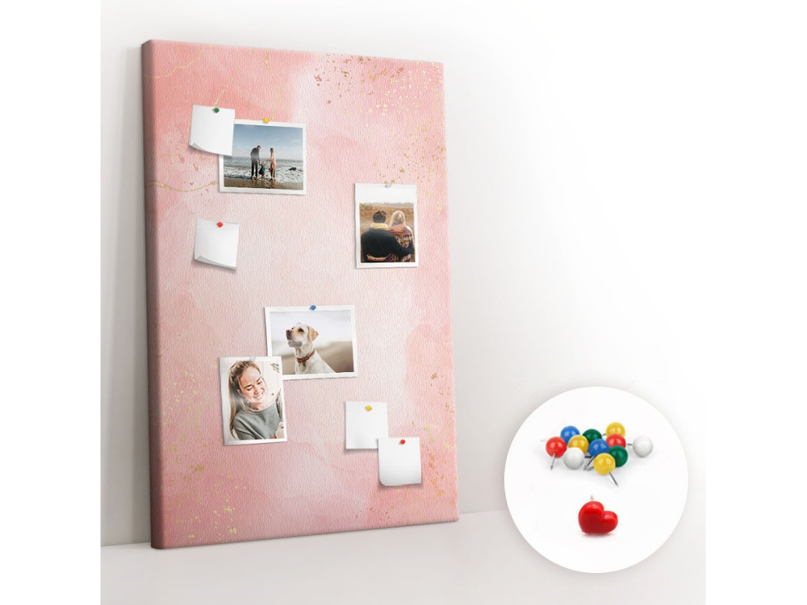Quadro De Cortiça Com Impressão Mármore Rosa Para O Corredor Espelharte (80x120 Cm)