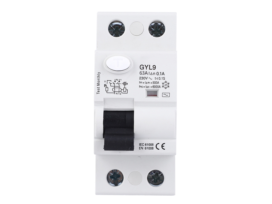 Hkj disyuntor de Corriente Residual Protección Contra Fugas Equipo Eléctrico 25a/40a/63a 230vac Gyl963a