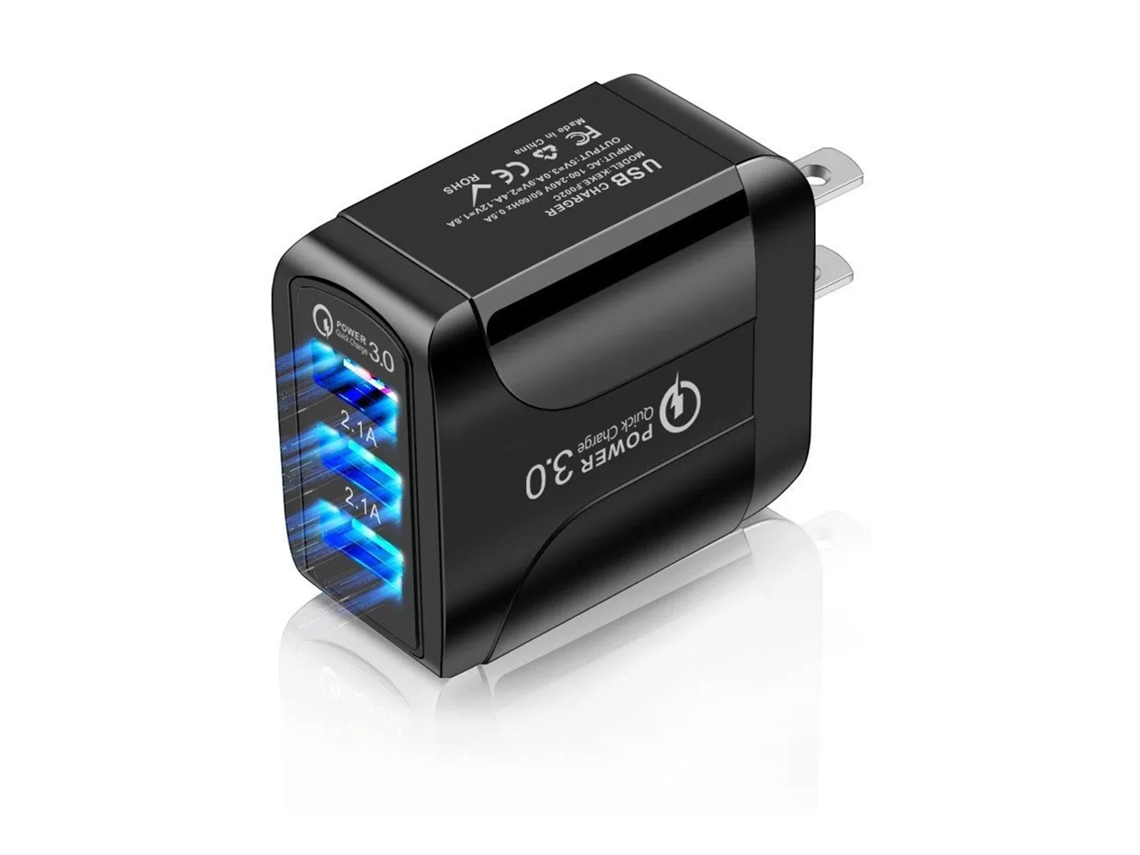 Aetheria carregador Usb Luminous 3 Portas Qc3.0 Carregamento Rápido Plug Parede para Celular Tablet