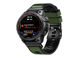Bracelete de Smartwatch para Garmin Fenix 7X 26mm de silicone de liberação rápida de duas cores de tecido liso (verde militar)