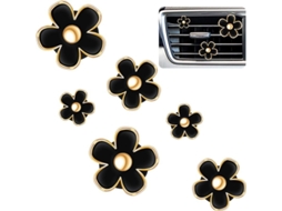 6 Clips de Ar Condicionado Flor Margarida Aromatizador de Carro Decorativo para Ventilação (3 Cm, 3.3 Cm)