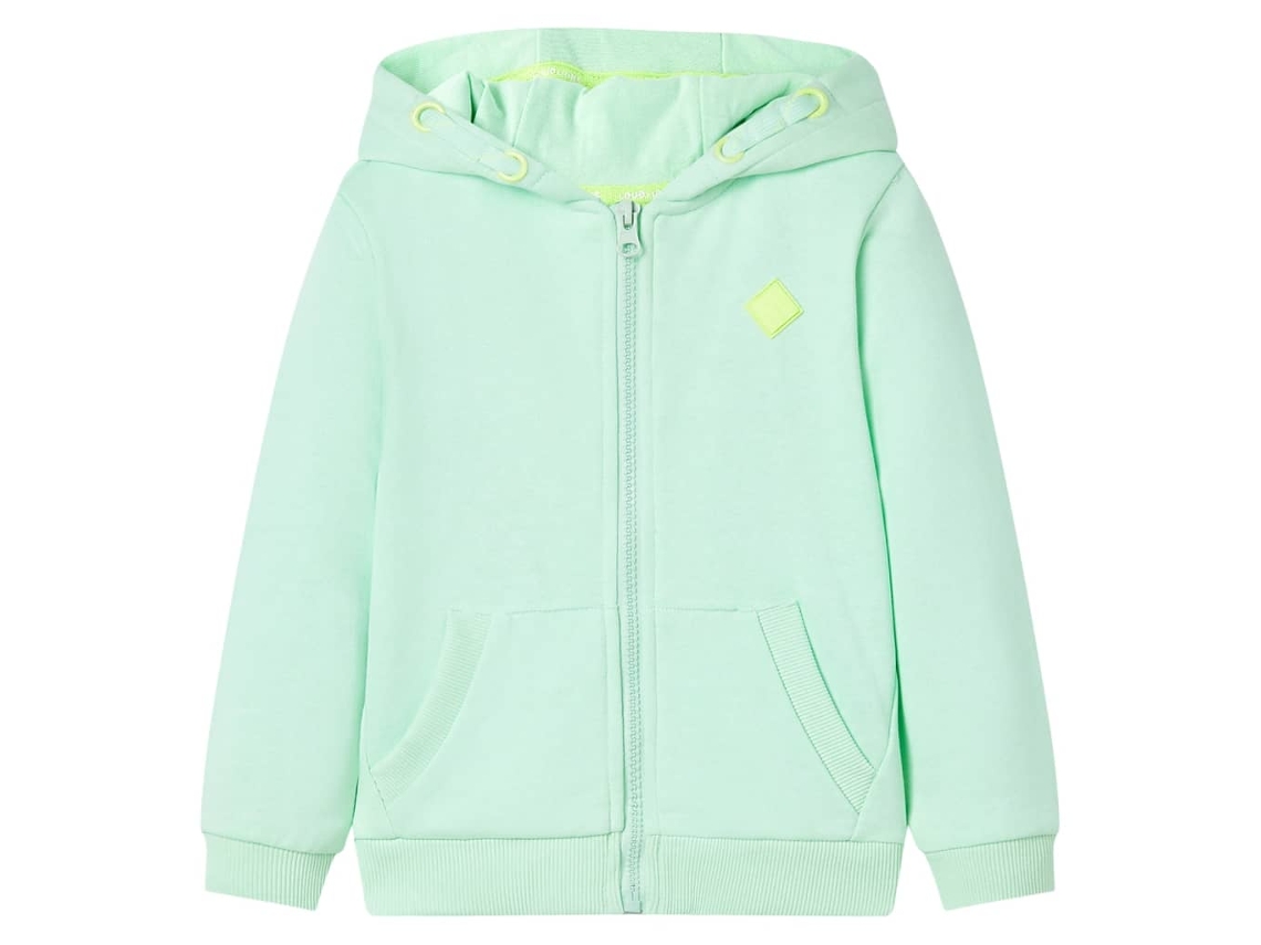 Sweatshirt Para Criança Com Capuz E Fecho Verde-brilhante 92