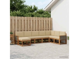 Vidaxl Conjunto De Sofás Para Exterior 8 Pcs Natural E Bege