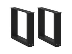 vidaXL Pernas mesa centro 2 pcs em forma de U 30x(30-31) cm aço preto