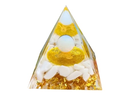 Pirâmide De Orgonita Inspiradora Para Sucesso, Antiestresse, Calma, Crescimento E Fortalecimento Cristal De Cura