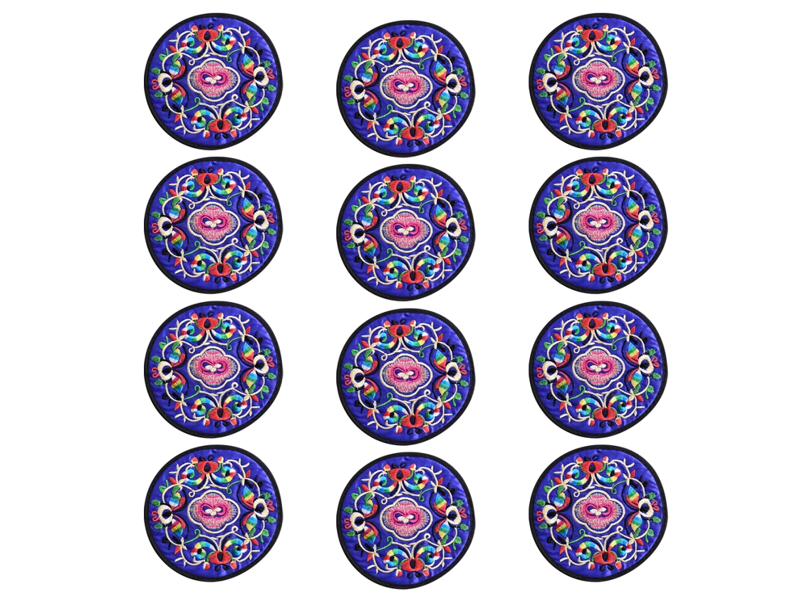 Apoios de Copo de Tecido Bordado para Bebidas com Design Floral Étnico Vintage NEVEANCE