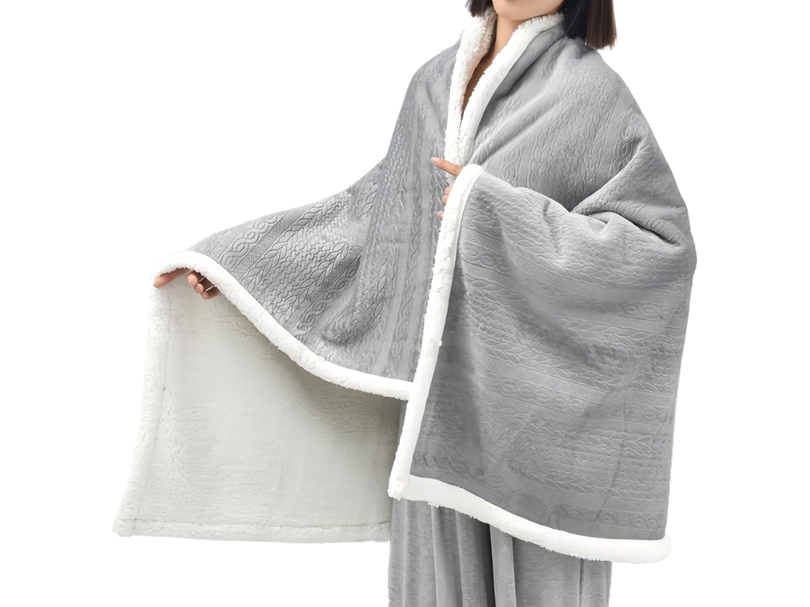Manta Tipo Poncho de Inverno com Botões Quente para Mulheres, Meninas, Senhoras, Mães, Viajantes, CHABERLU