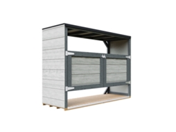 Caixa De Arrumação Exterior Jardim – Abrigo Para Contentores Lixo 3x240l Com Portas, Caseta De Jardim Madeira Timbela M982a-tundra Cavern