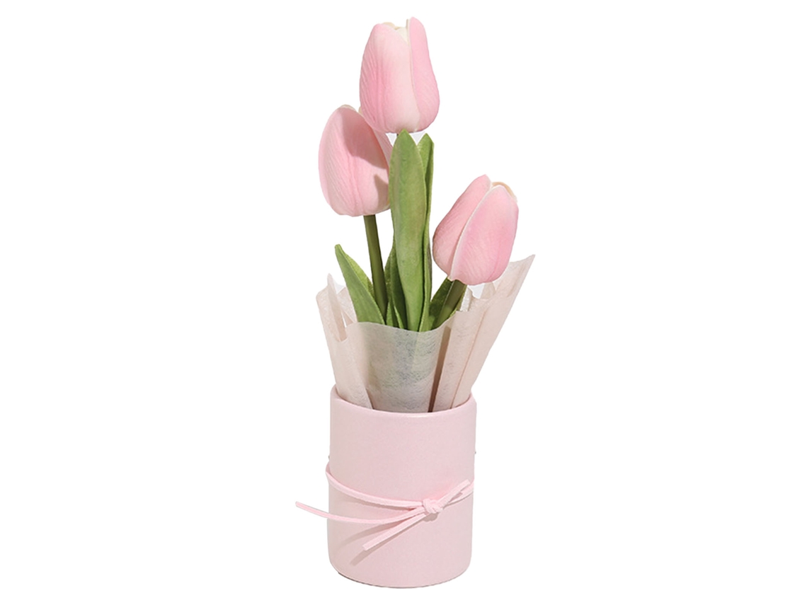Ramo de Tulipas Falsas Diy Decoração Casamento Lar Rosa