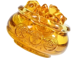 Tigela Ornamental Dourada Cristal Design Cornucópia Decoração Criativa Natal Casa Loja Mesa GOKOCO