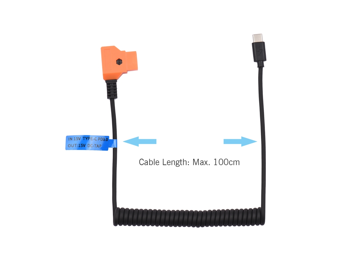 2026 cabo de Alimentação Usb c para D tap, Cabo de Energia Tipo C para D tap para Dispositivos Eletrônicos