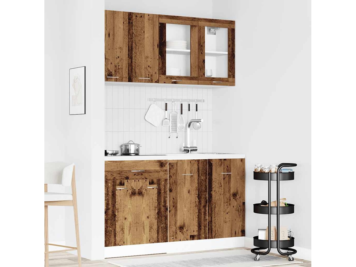 Conjunto de 4 Armários de Cozinha HARLANV1 Madeira Lyon 2 Pcs
