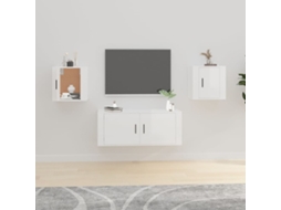 Vidaxl Móveis De Tv Para Parede 2 Pcs 40x34,5x40 Cm Branco Brilhante