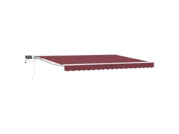 Vidaxl Estrutura De Toldo Manual Com Leds Borgonha 4 × 3 M