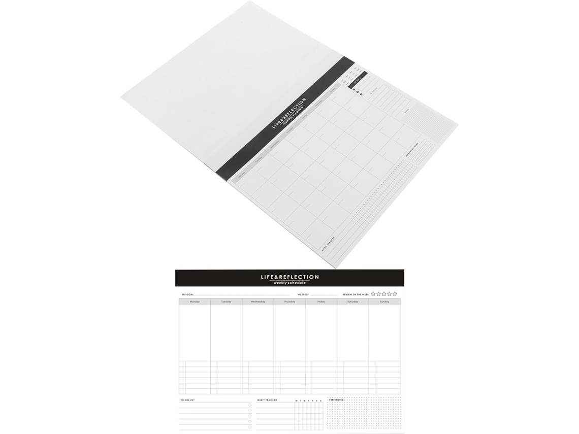 2 Blocos De Planejamento De Papel Sem Data, Brancos