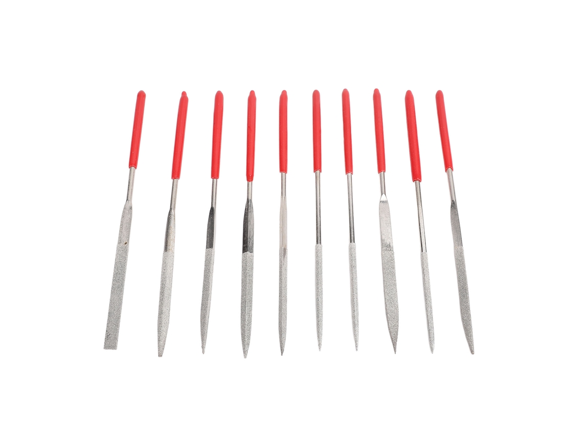 2026altiro-10pcs Conjunto De Limas De Uñas De Metal Com Capa De Borracha Vermelha