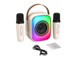 L7 Bt Singing Speaker Kids Adults Karaoke Machine Com 2 Microfones Sem Fio Luzes Led Portátil Pequena Festa Em Casa
