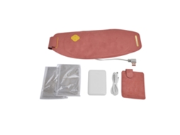 Cinta Aquecedora de Cintura com Grafeno 3 Níveis de Temperatura e Massagem Vibratória Usb Rosa | S/MARCA