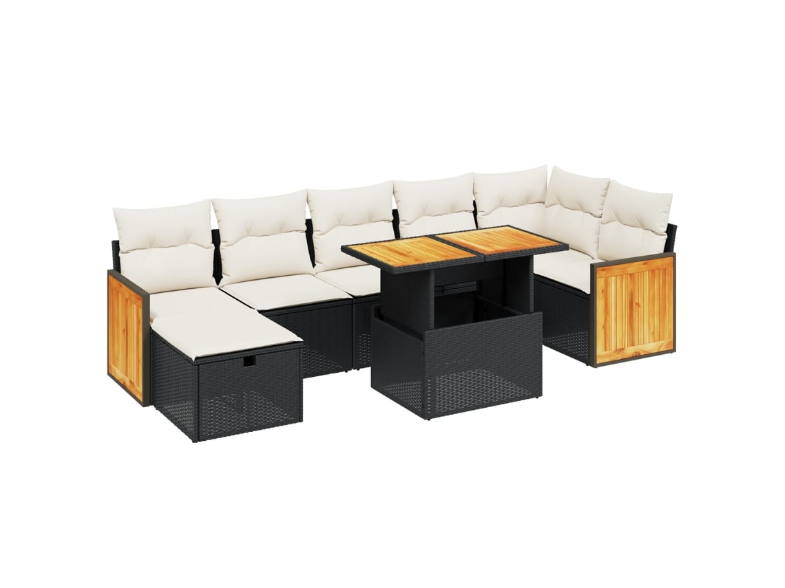 Garden Sofa Set, Garden Sofa Sets Vidaxl Preto Rattan / Vime (n/a)