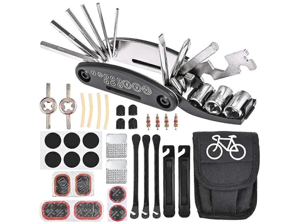 Kit De Reparo Para Bicicleta Com Multiferramenta 16 Em 1