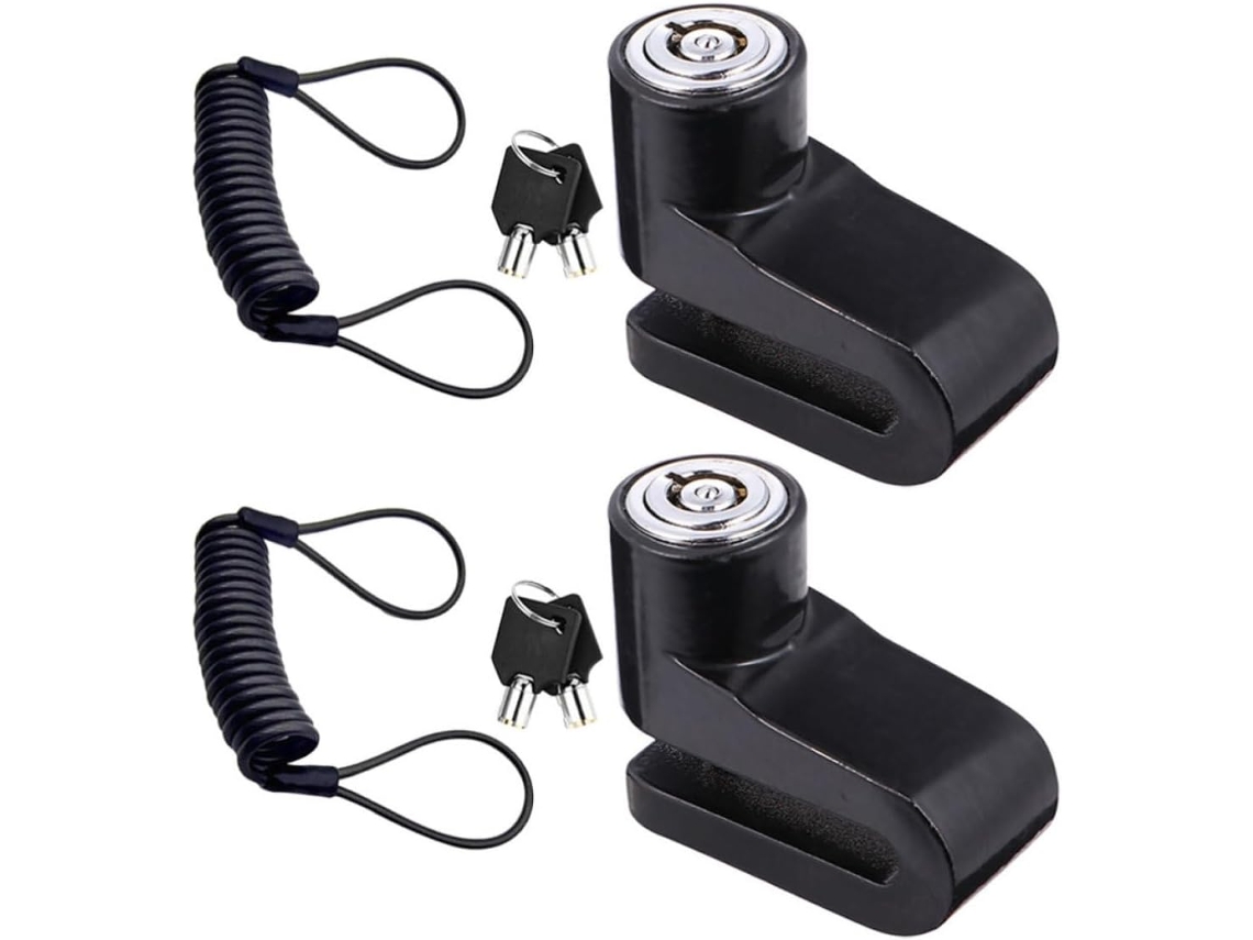 Clispeed Antivol De Frein À Disque Para Vélo Et Trottinette Électrique, 2pcs Em Acier Com Cabo Rapel, Design