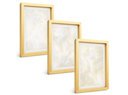 Quadros Decorativos Para Parededesign Com Texturas De Tinta Vibrantes Moldura Dourada Quadros Para O Escritório Espelharte (3 Peças 20x30 Cm)